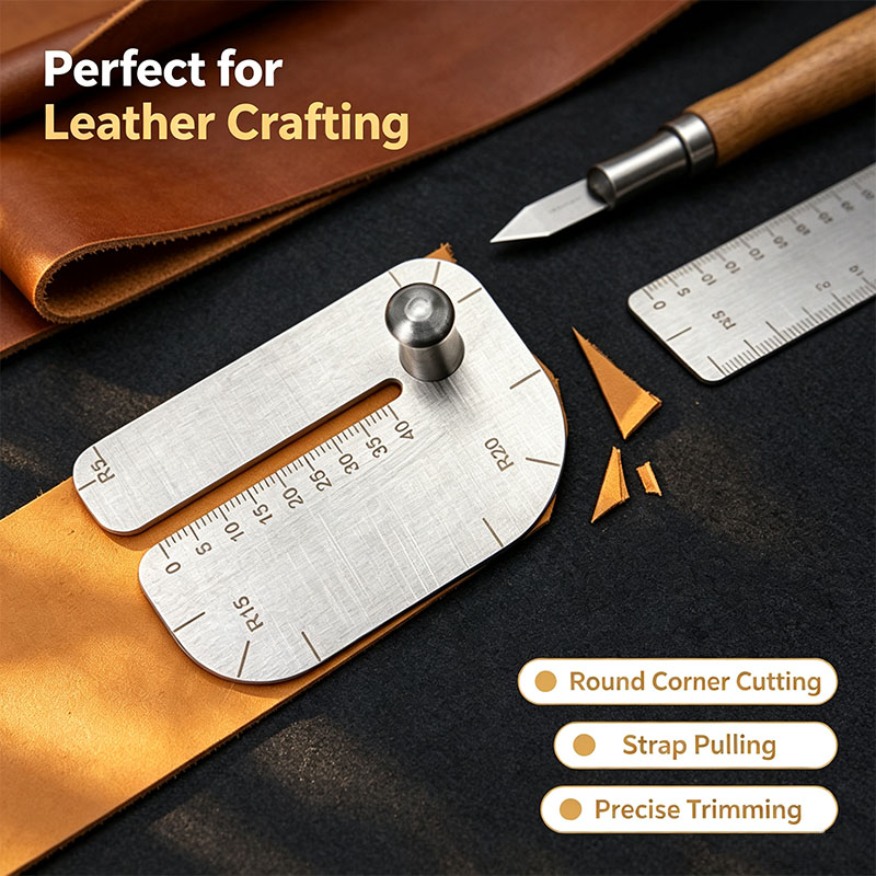 Leatherwork Manual - 가죽 작업용 가죽 당김판 도구 1개,