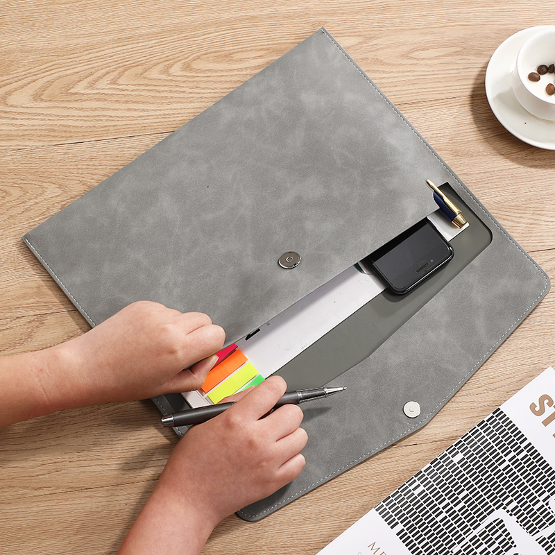 Leather Work Folder - A4 PU 가죽 서류 가방 (펜