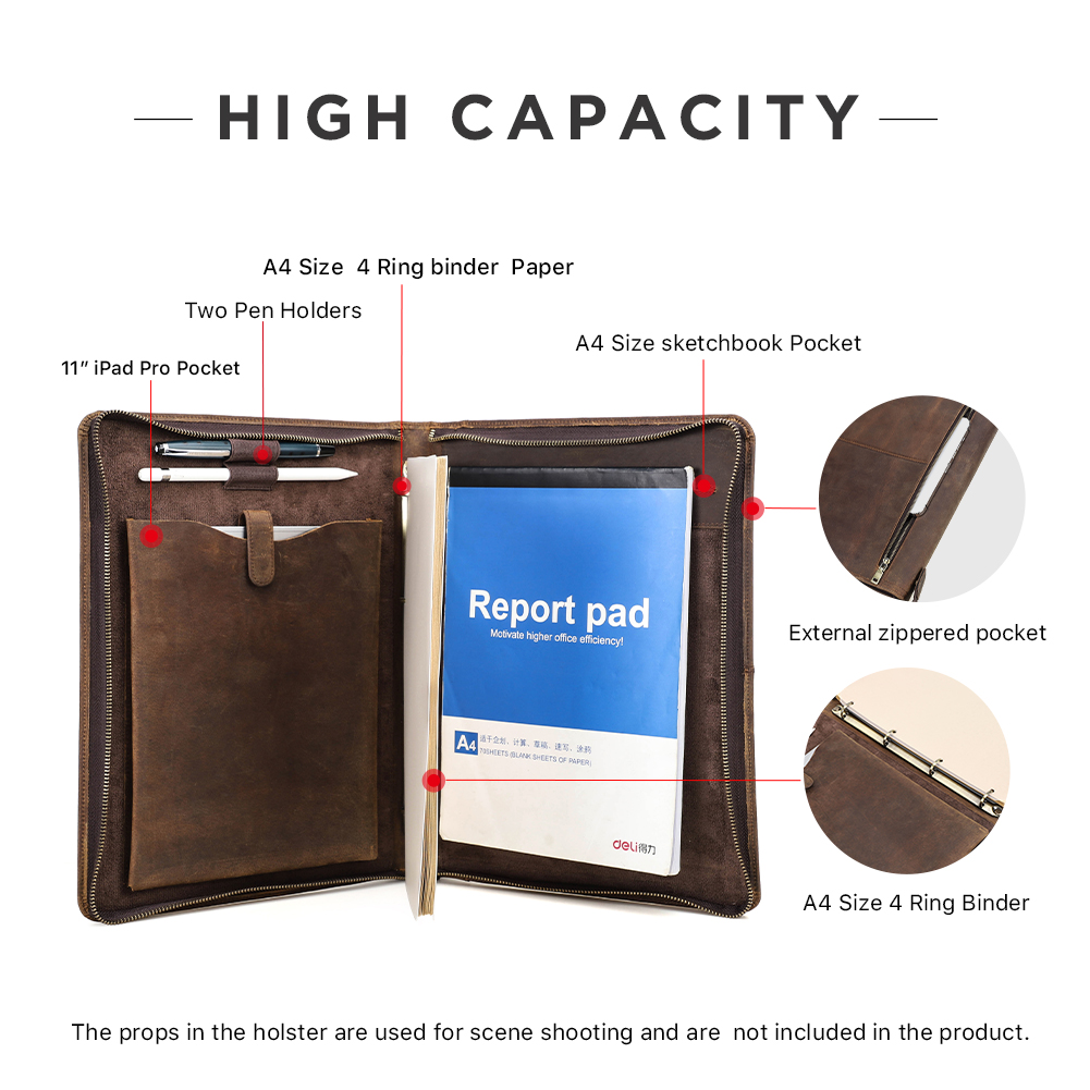 럭셔리 레트로 A4 소가죽 비즈니스 가죽 포트폴리오,  - Leather Work Folder 리뷰 및 가격
