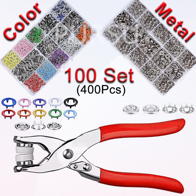 100 세트 스냅 펜치 자동 그로멧 구멍 펜치 옷 가방 - Snap Fastener Setter 리뷰 및 가격