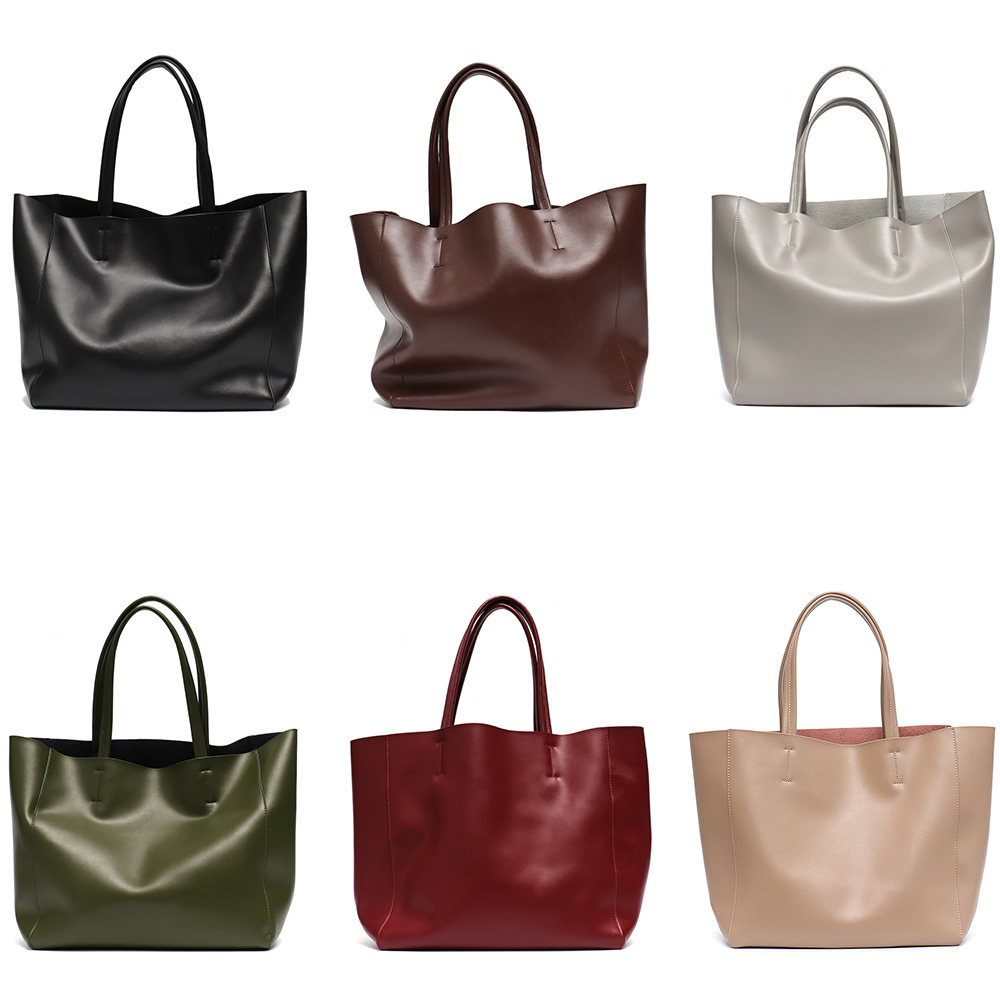 미니멀리스트 빅 토트 백 여성 유행 진짜 가죽 숄더 핸 - Leather Workshop 리뷰 및 가격