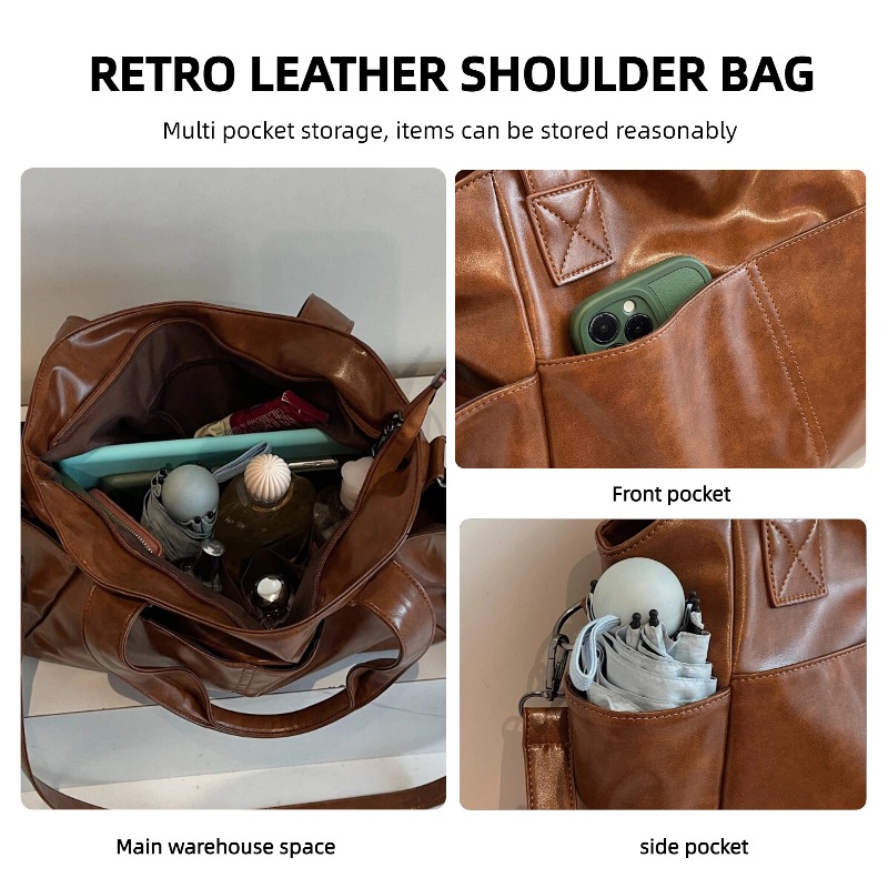 여성용 레트로 소프트 가죽 핸드백, 다중 포켓 대용량  - Leather Workshop 리뷰 및 가격