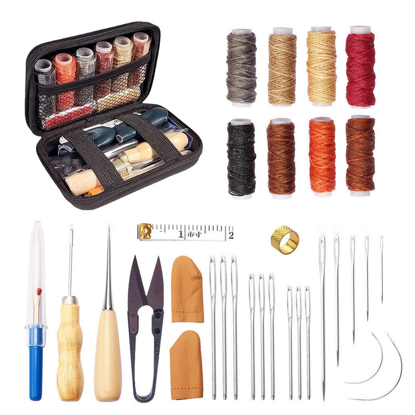 32종 가죽 공예 도구 세트, 가죽 수선 및 바느질용  - Leatherwork Beginner Tools 리뷰 및 가격