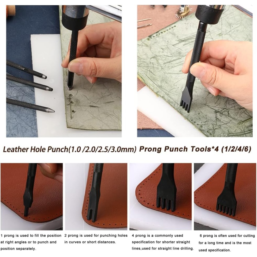 가죽 작업 도구 실용적인 가죽 공예 키트 (왁스 처리된 - Leatherwork Beginner Tools 리뷰 및 가격