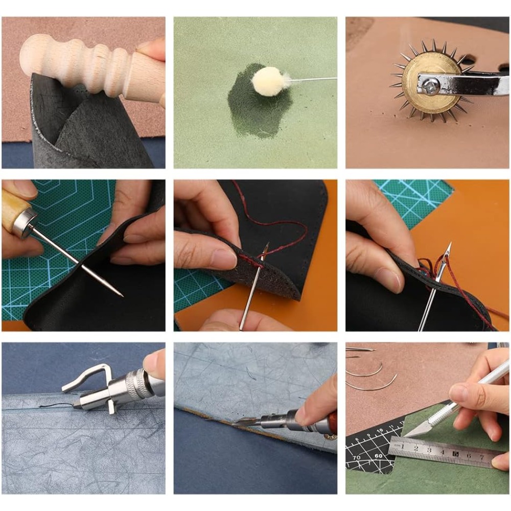가죽 작업 도구 실용적인 가죽 공예 키트 (왁스 처리된 - Leatherwork Beginner Tools 리뷰 및 가격