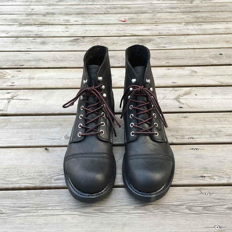 새로운 남성 신발 명품 브랜드 빈티지 남성 부츠 소가죽 - Leather Workshop 리뷰 및 가격