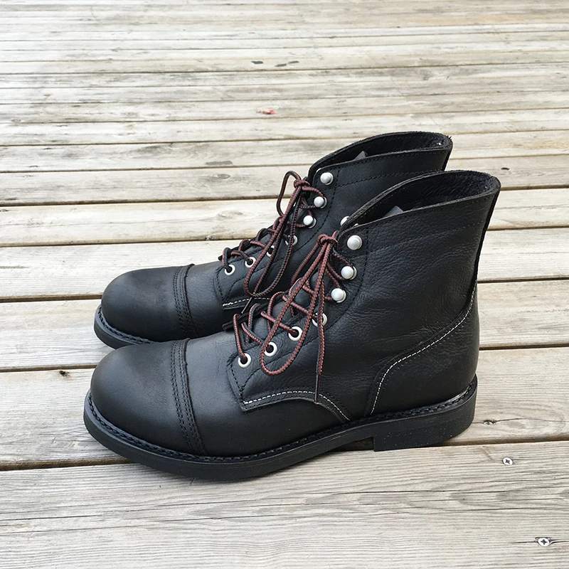 새로운 남성 신발 명품 브랜드 빈티지 남성 부츠 소가죽 - Leather Workshop 리뷰 및 가격