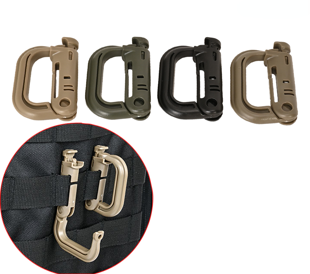 2Pcs MOLLE Carabiner 전술 D 잠금 링 - Snap Fastener Setter 리뷰 및 가격
