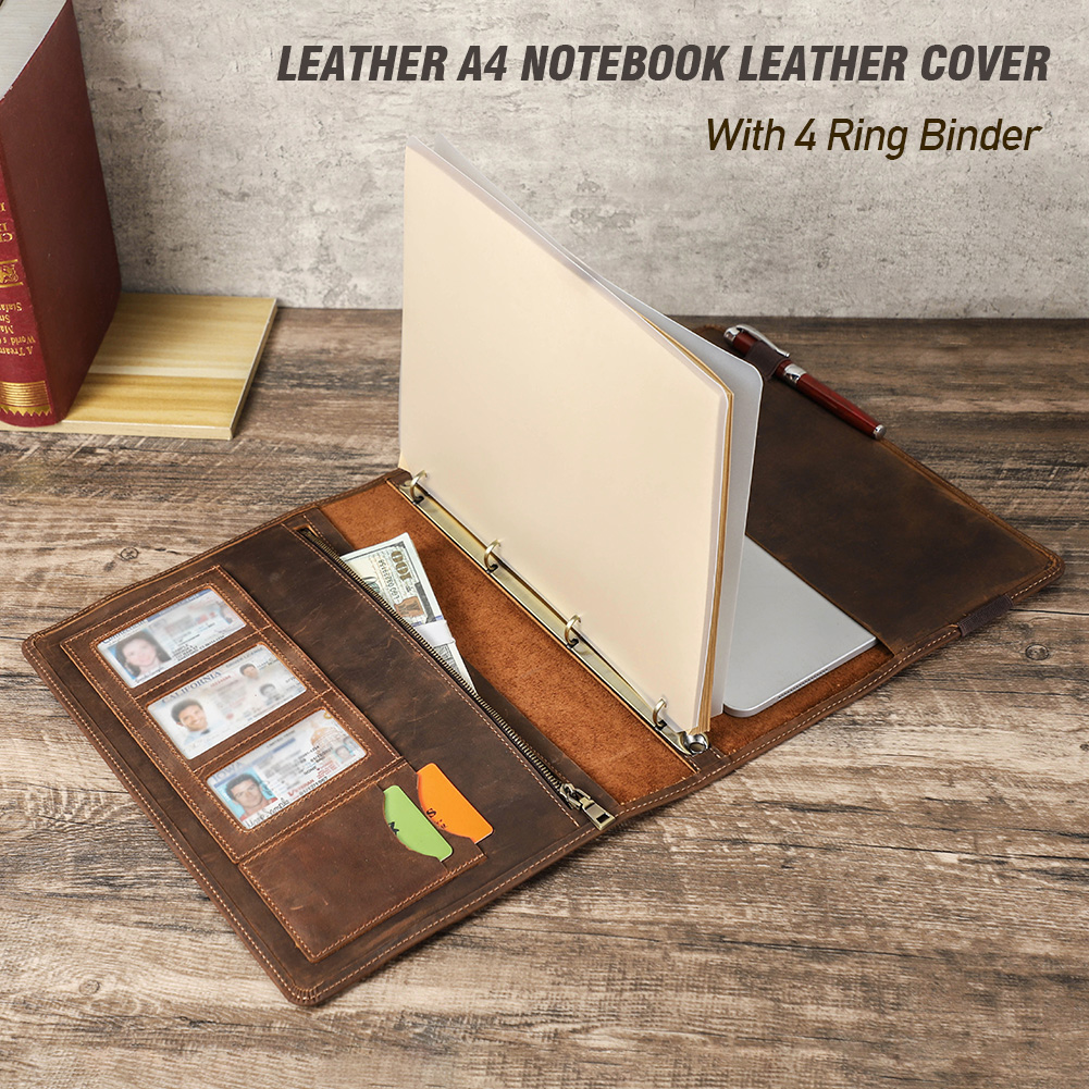 럭셔리 레트로 비즈니스 A4 노트북 가죽 커버 포트폴리 - Leather Work Folder 리뷰 및 가격