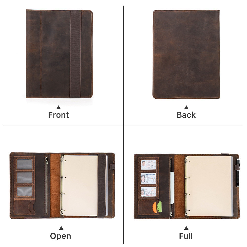 럭셔리 레트로 비즈니스 A4 노트북 가죽 커버 포트폴리 - Leather Work Folder 리뷰 및 가격